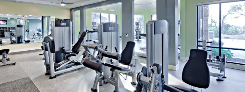 Exercise machines at Vista at Town Green in Elmsford, New York