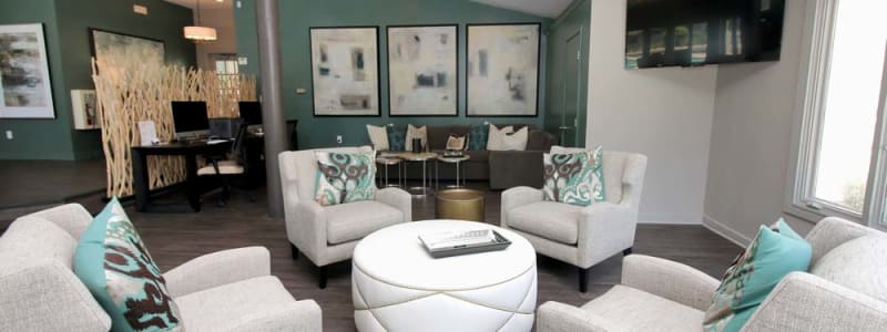 Clubhouse seating at Runaway Bay Apartments in Virginia Beach, Virginia