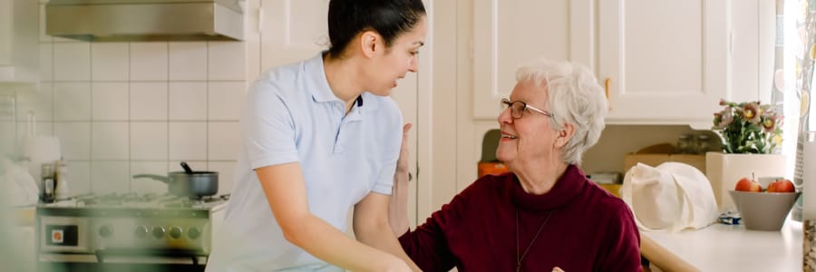 Resident receiving a vaccination on-site at Fair Oaks Health Care Center in Crystal Lake, Illinois