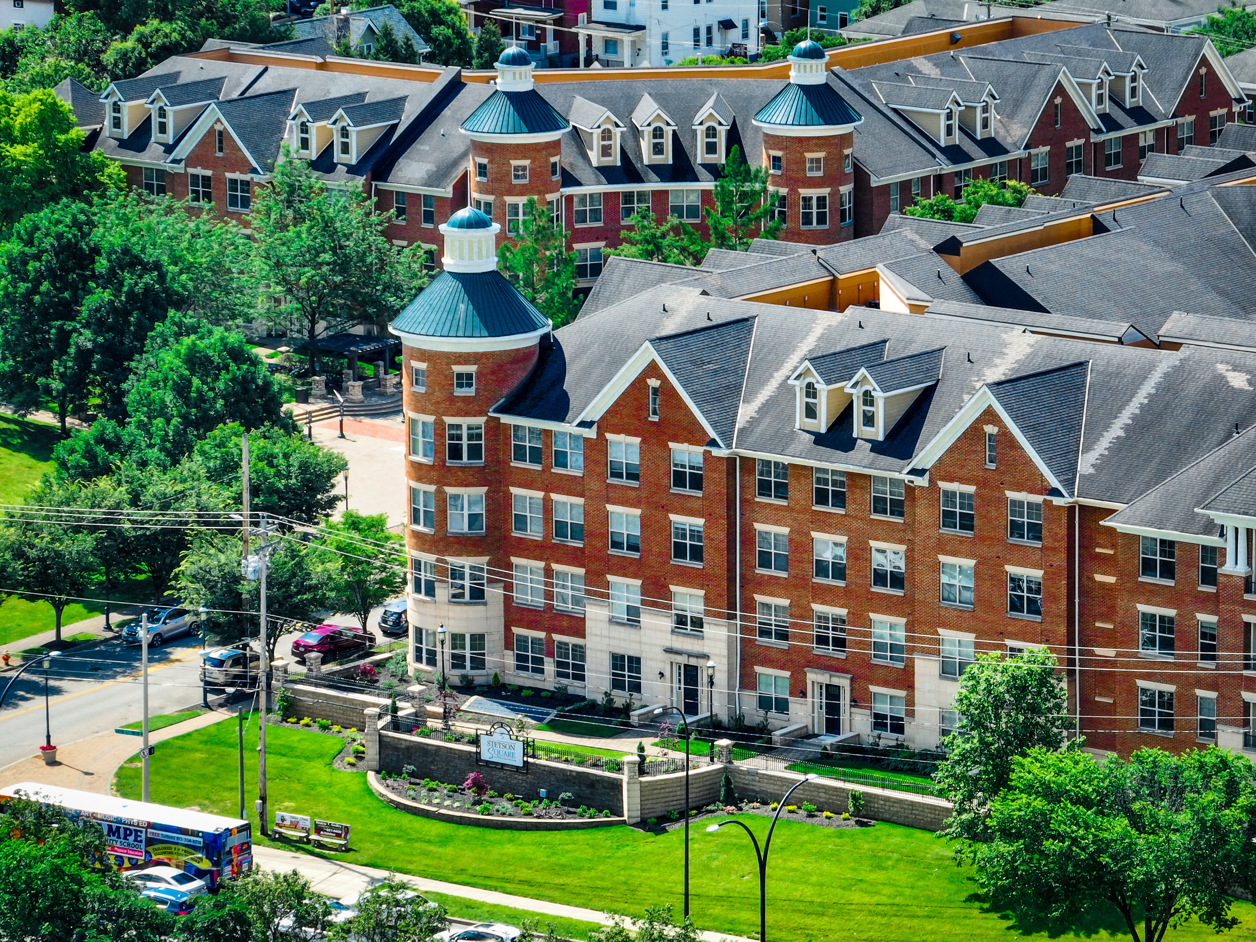 Aerial photo of The Village at Stetson Square in Cincinnati, Ohio