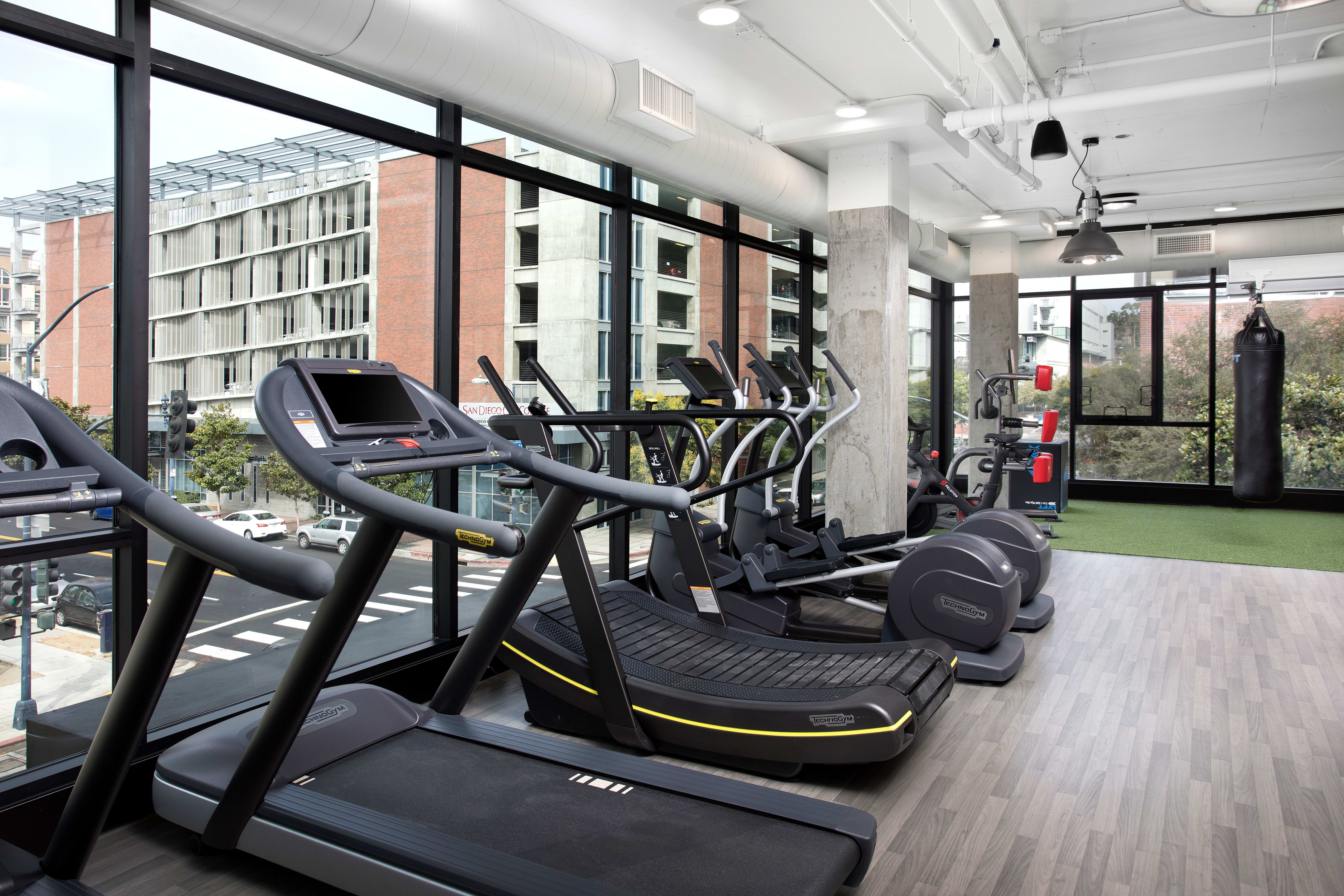 Treadmills in our fitness center at The Artisan in San Diego, California