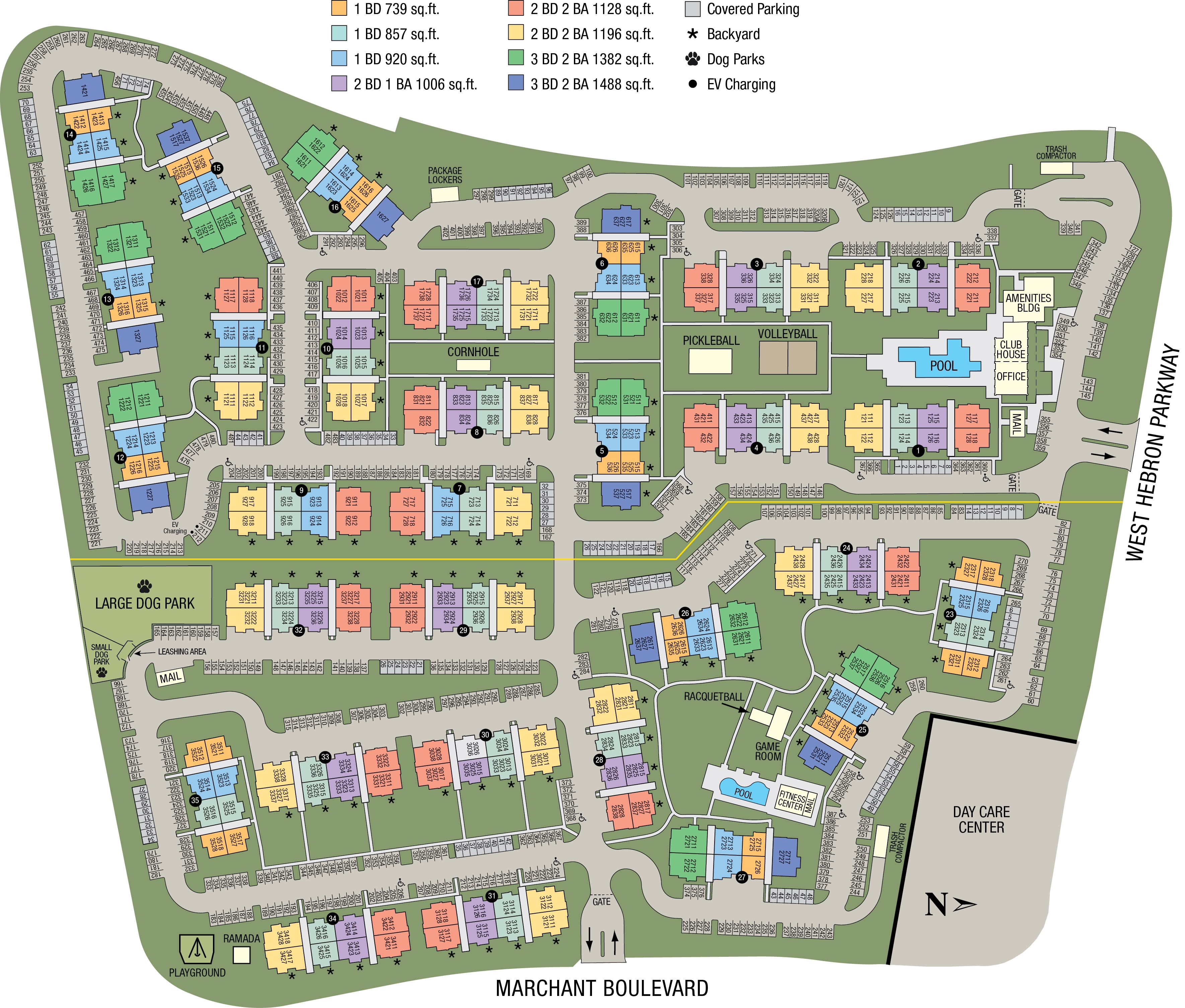 Site map of The Springs of Indian Creek in Carrollton, TX