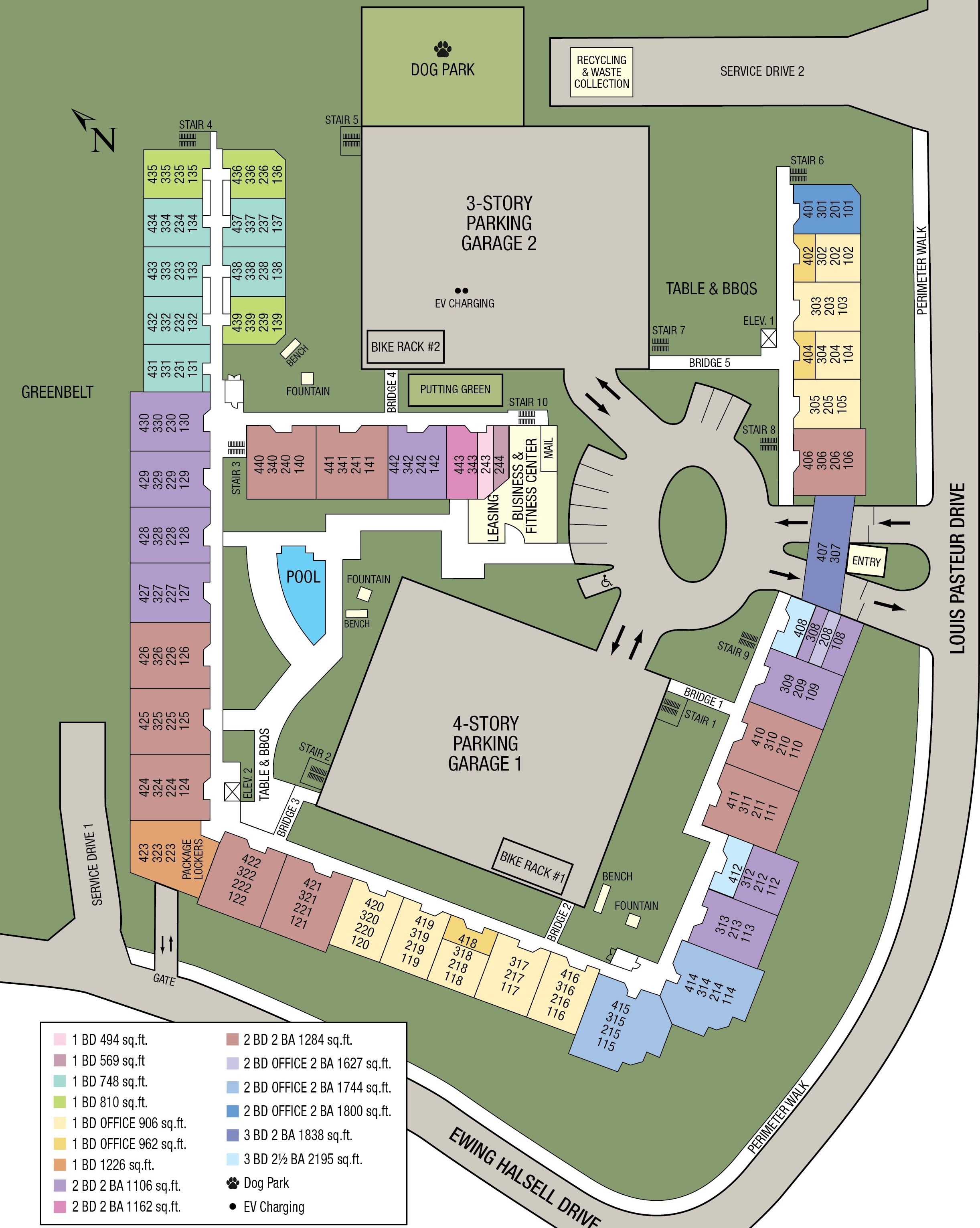 Site map of The Vintage in San Antonio, TX