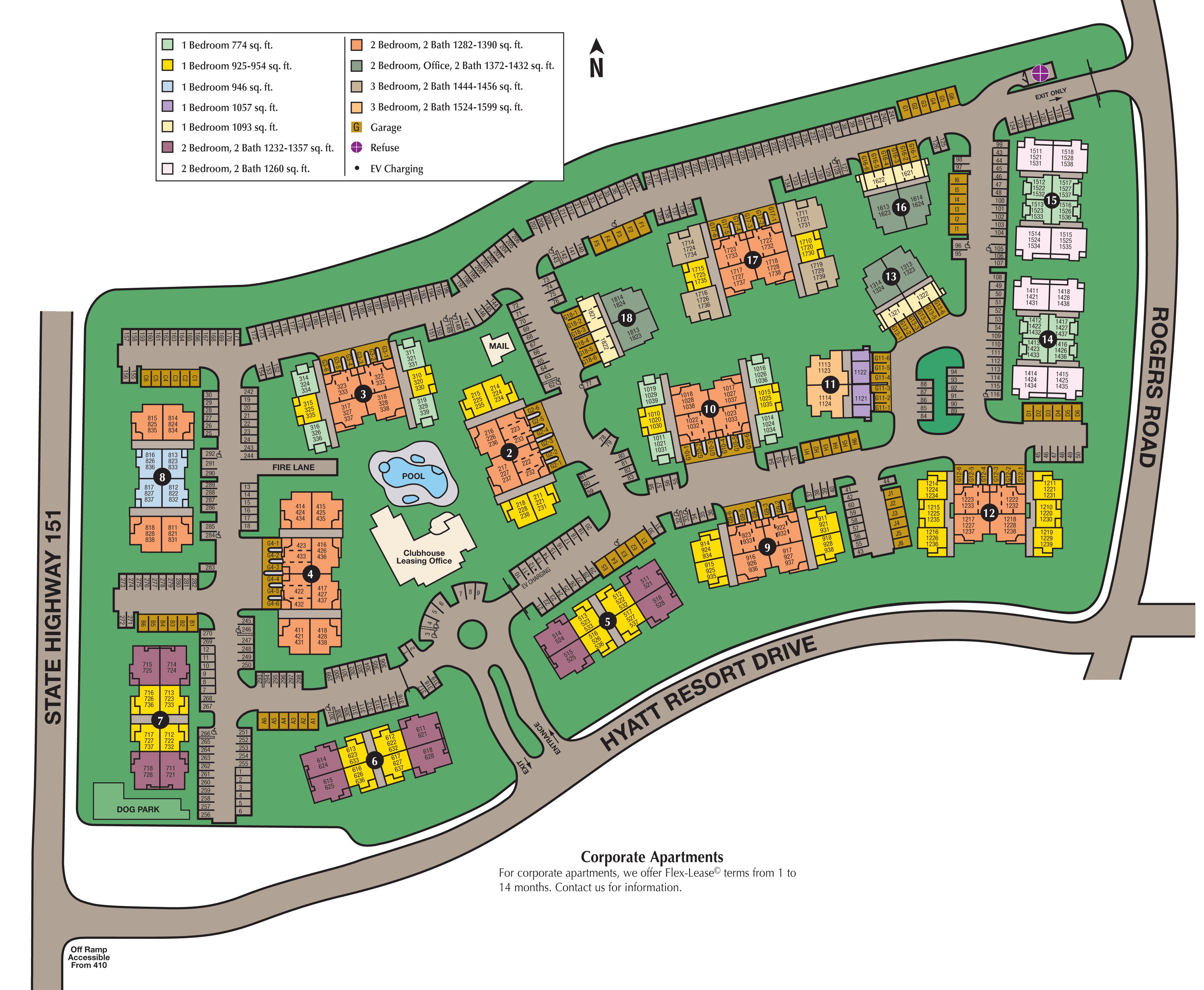 Site map of The Lodge at Westover Hills in San Antonio, TX