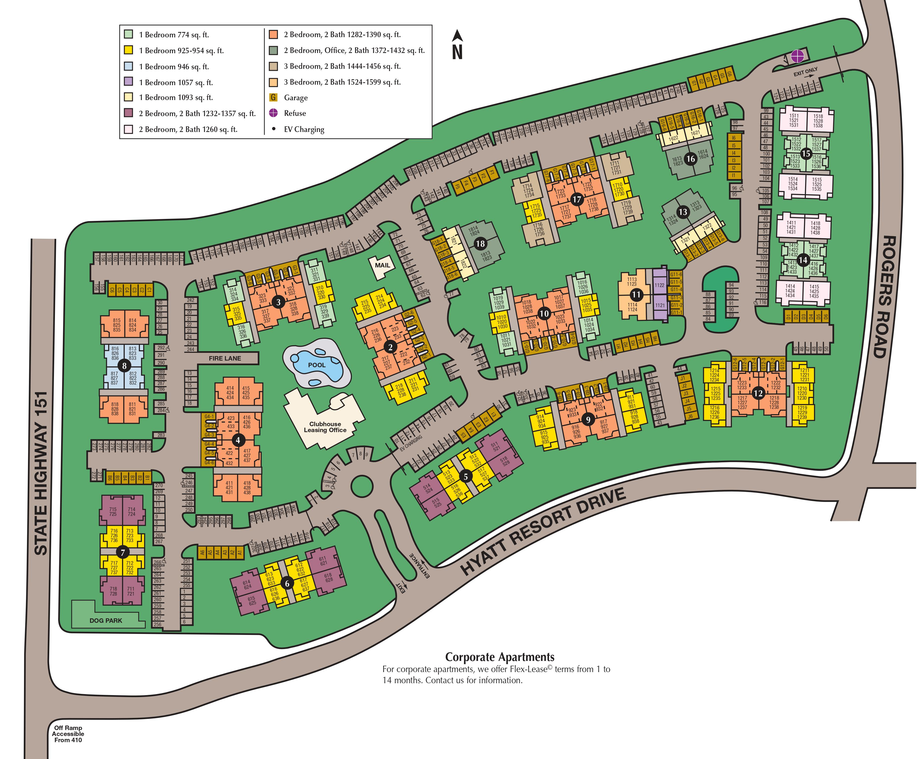 Site map of The Lodge at Westover Hills in San Antonio, TX