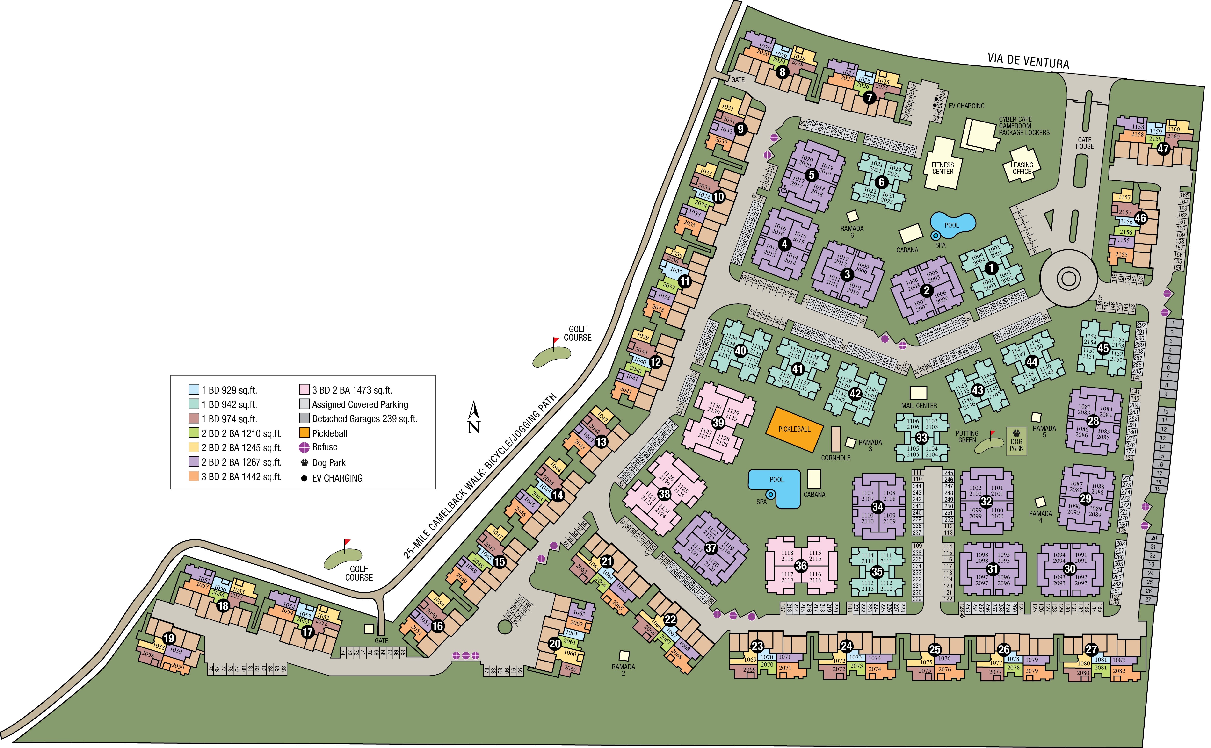 Site map of San Antigua in McCormick Ranch in Scottsdale, AZ 