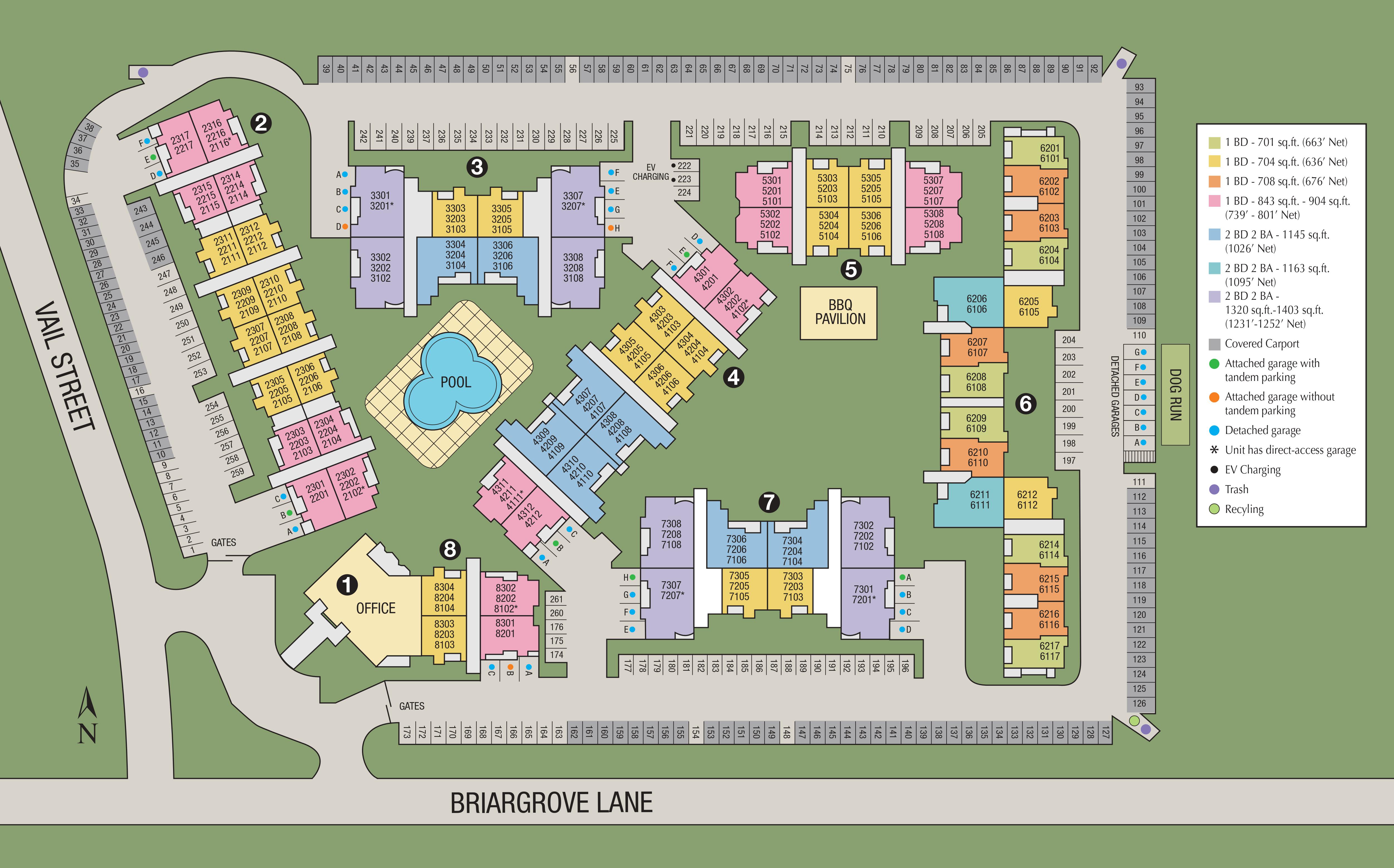 Site map of Briargrove at Vail in Dallas, TX