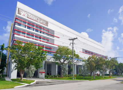 Self storage building exterior at StorQuest Self Storage in Miami, Florida