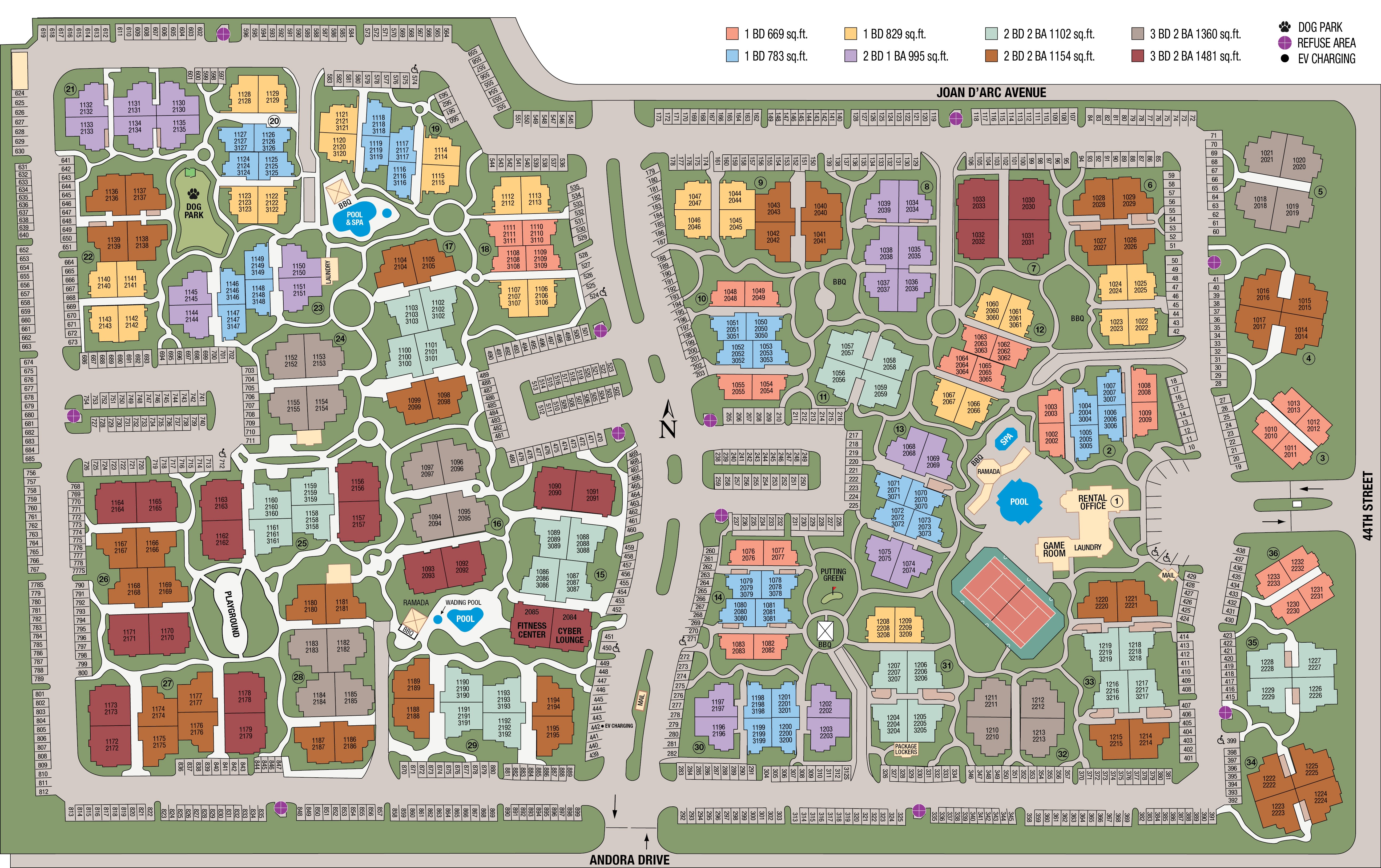 Site map of The Palisades in Paradise Valley in Phoenix, AZ