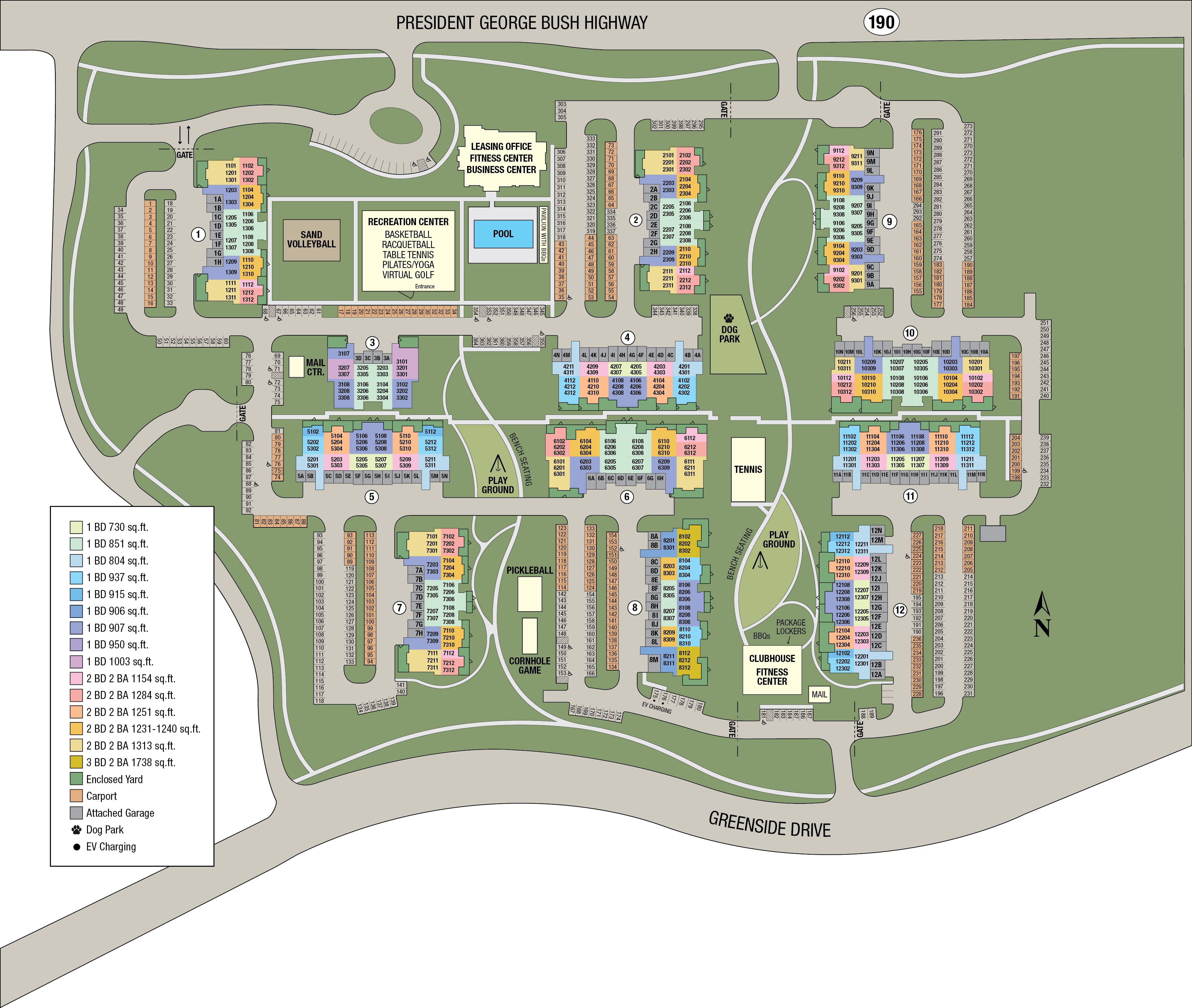 Site map for Estates of Richardson in Richardson, Texas