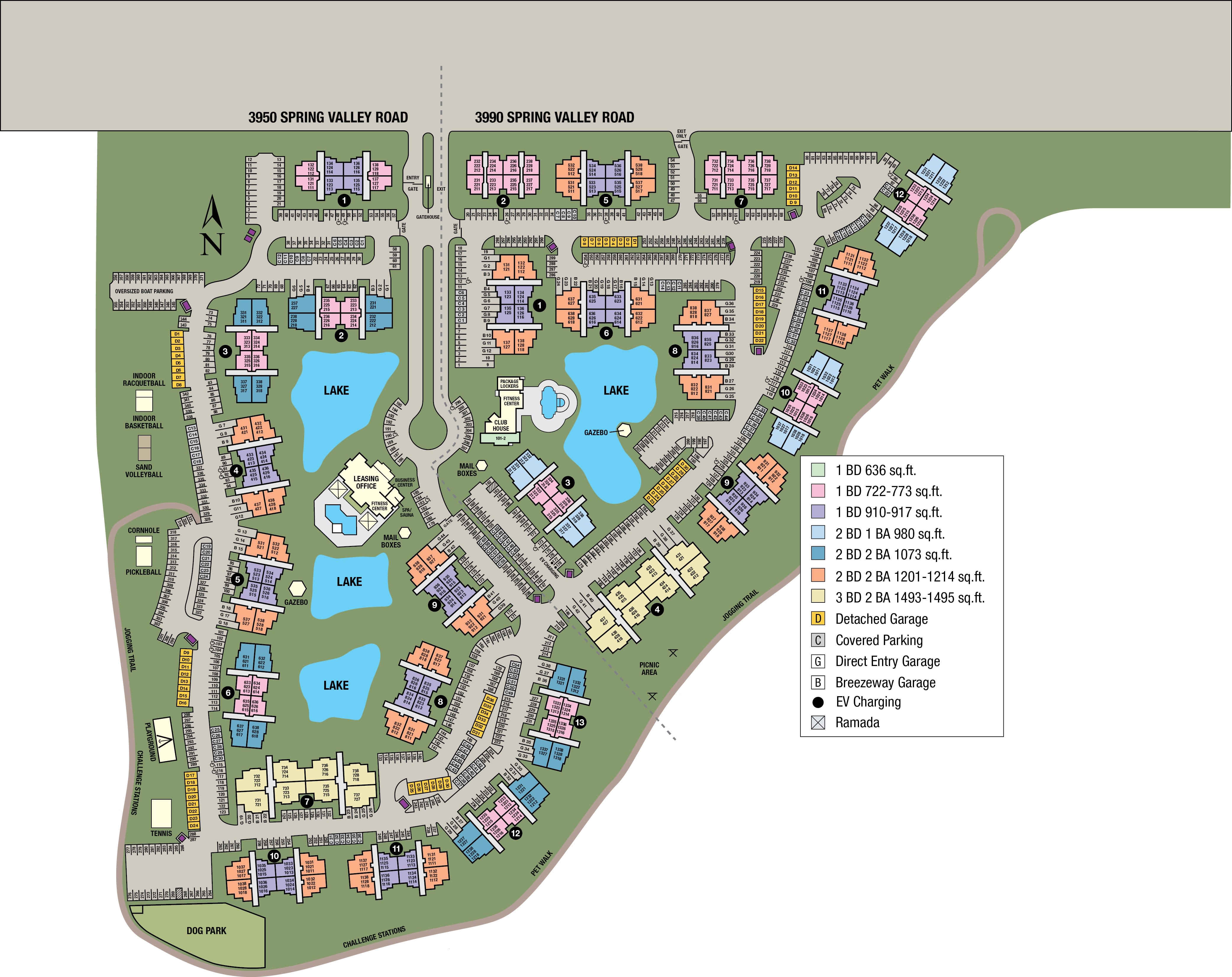Site map of Lakeview at Parkside in Farmers Branch, TX