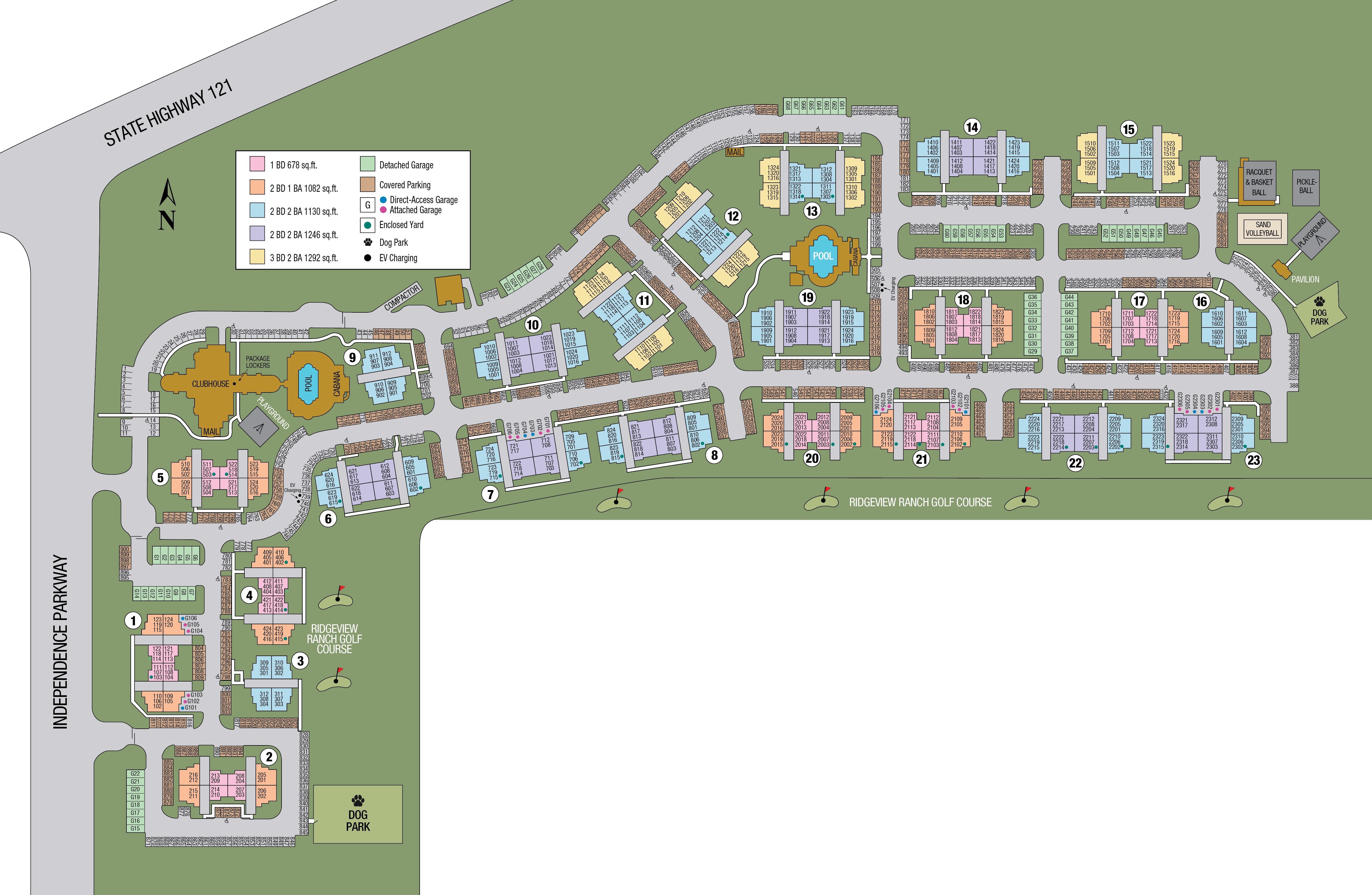Site map of Estancia at Ridgeview Ranch in Plano, TX