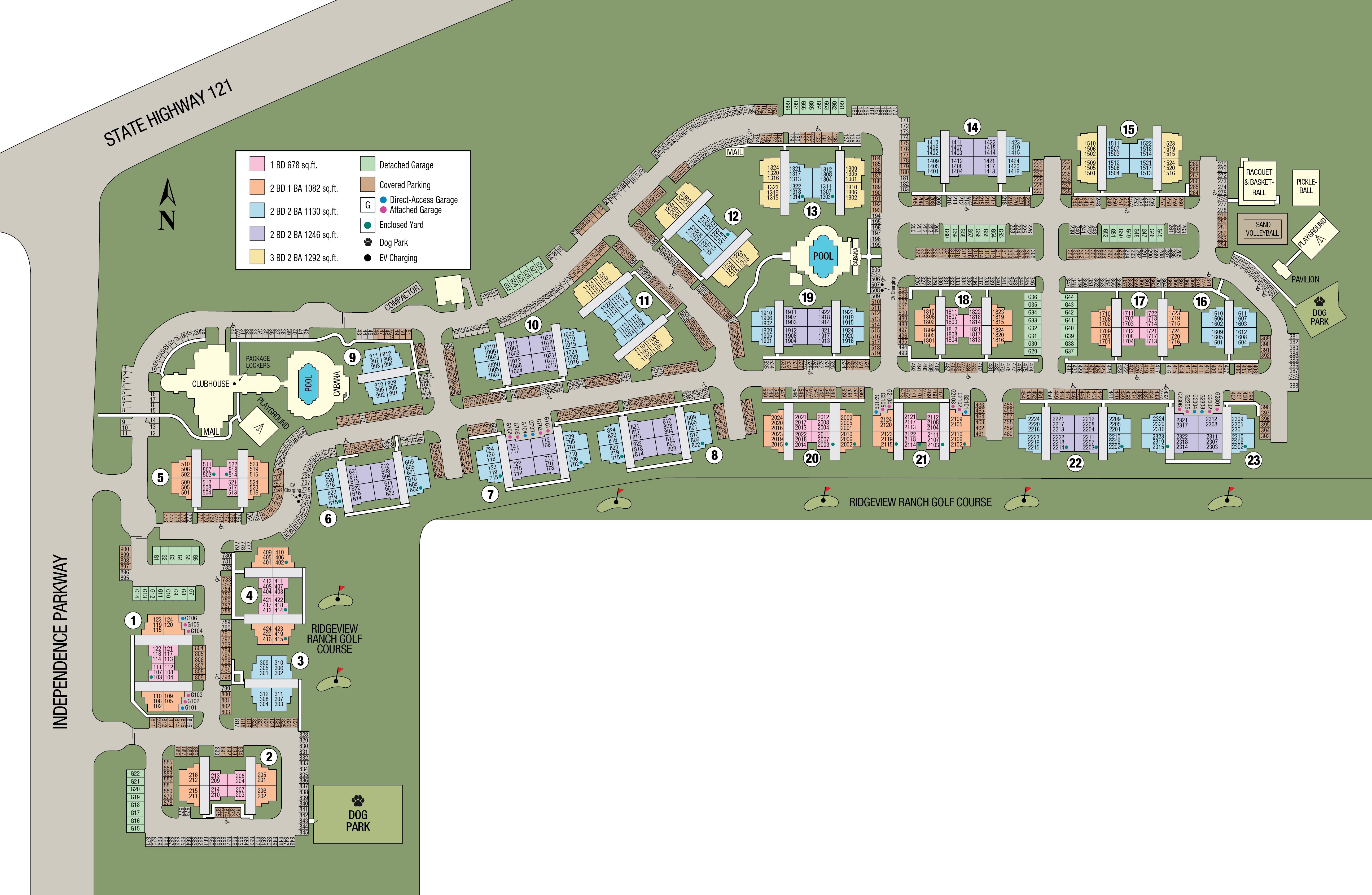 Site map of Estancia at Ridgeview Ranch in Plano, TX