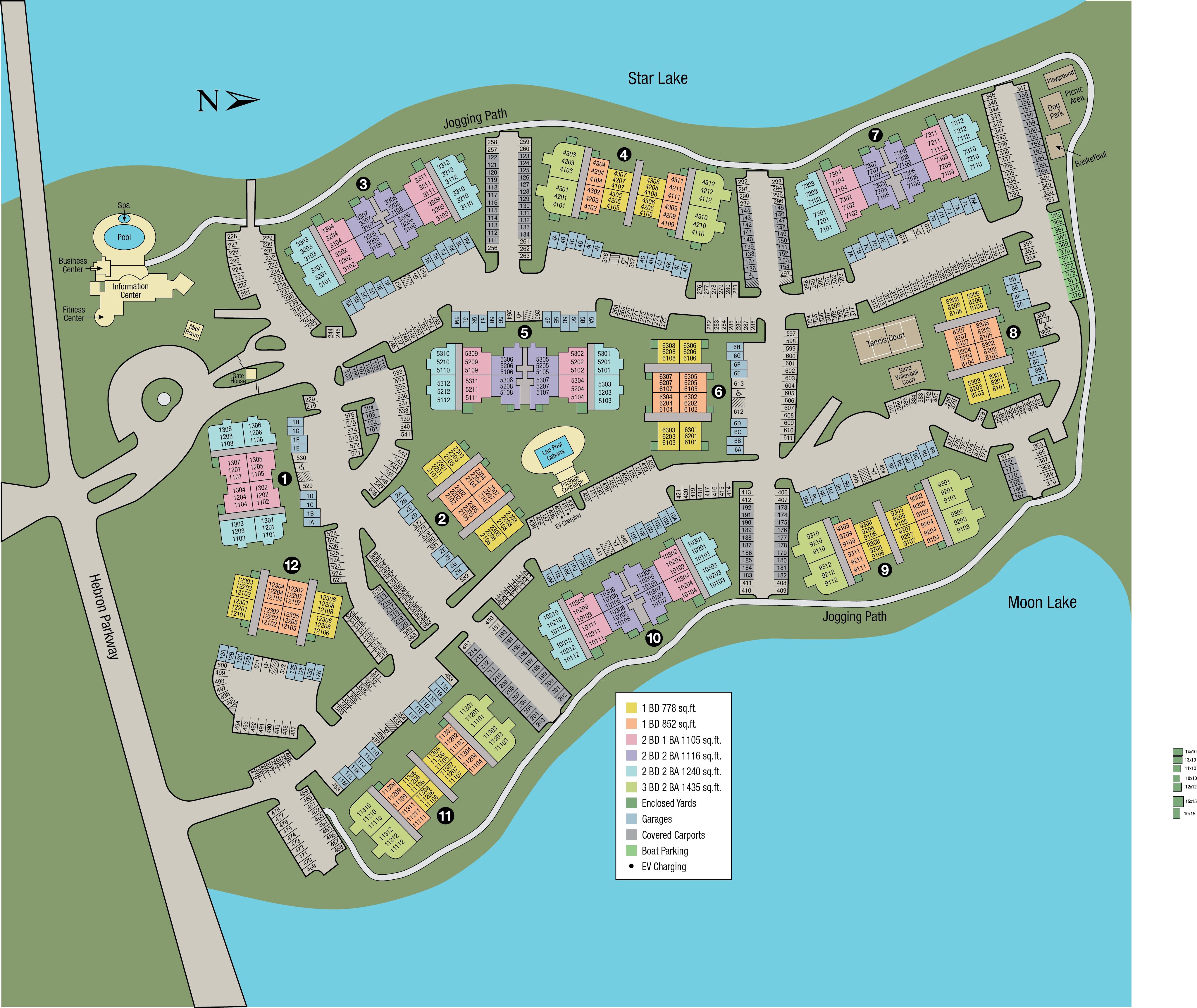 Site map of Crescent Cove at Lakepointe in Lewisville, TX