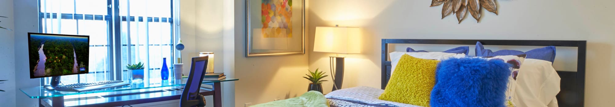 Master bedroom in model home at Muirwood in Farmington Hills, Michigan