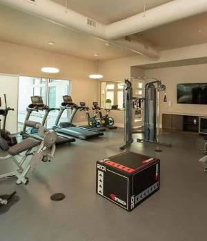Gym equipment at Allure Apartments in Modesto, California 