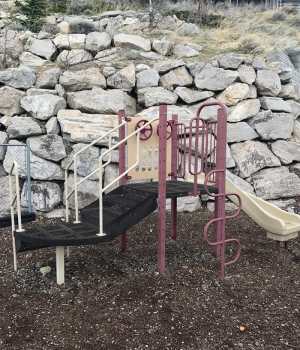 Kids slide in the playground at Vista Point in Reno, Nevada
