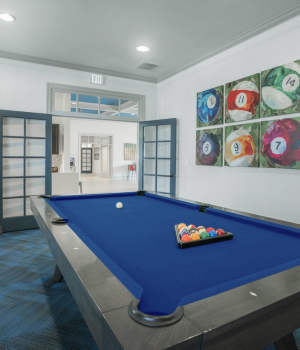 Game room with a snooker table at The Haven At West Melbourne in West Melbourne, Florida