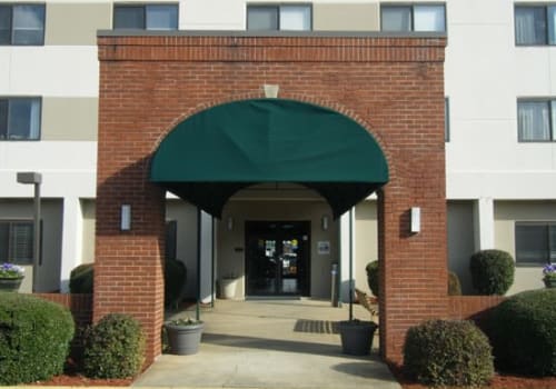The front entrance at Wesley Apartments, a Methodist Homes of Alabama & Northwest Florida community. 