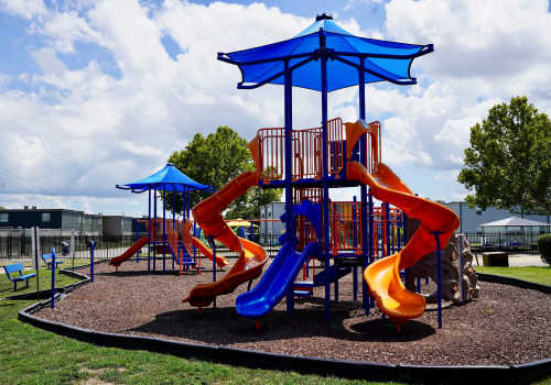Outside playground at Emerald Pointe Apartment Homes in Harvey, Louisiana