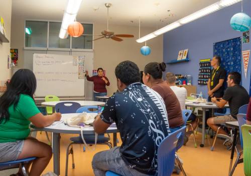 ESL class at Sierra Vista Apartments in Austin, Texas