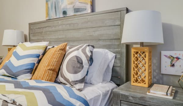 Model bedroom at Pinebrook Apartments in Ridgeland, Mississippi