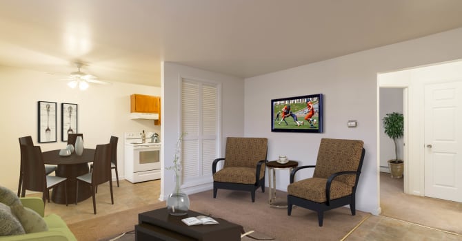 Living Room at Penfield Village Apartments in Penfield, NY