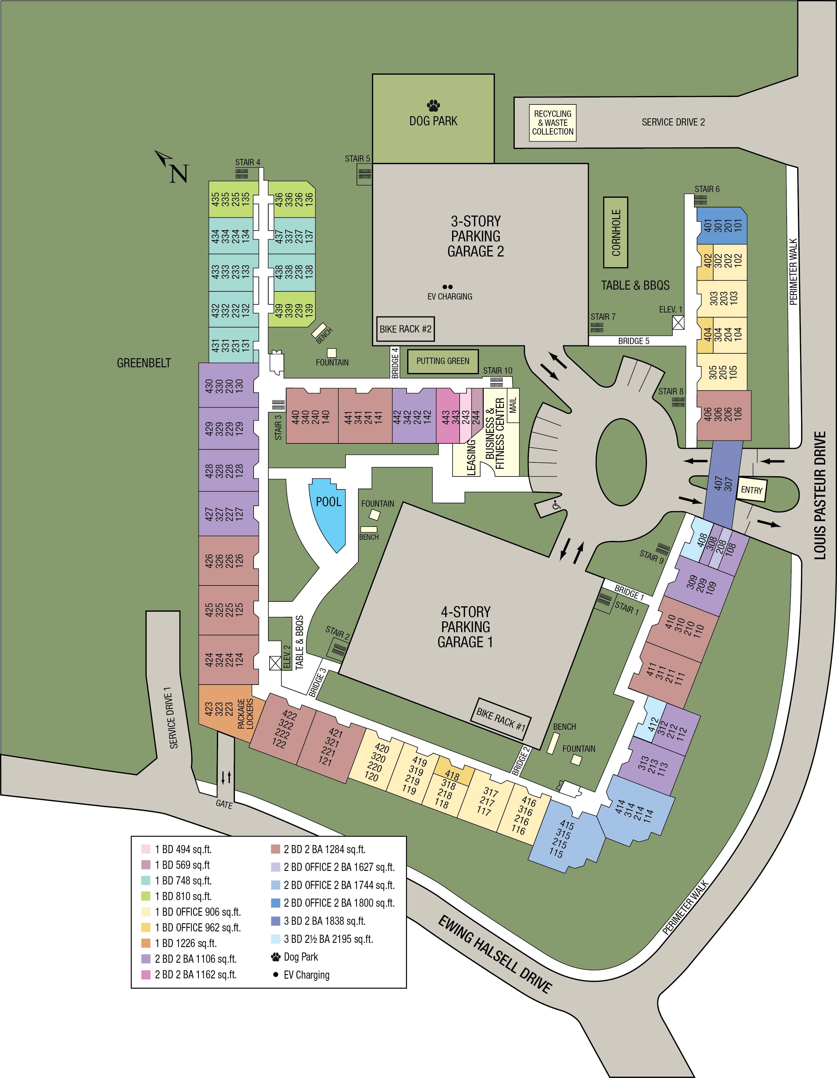 Site map of The Vintage in San Antonio, TX