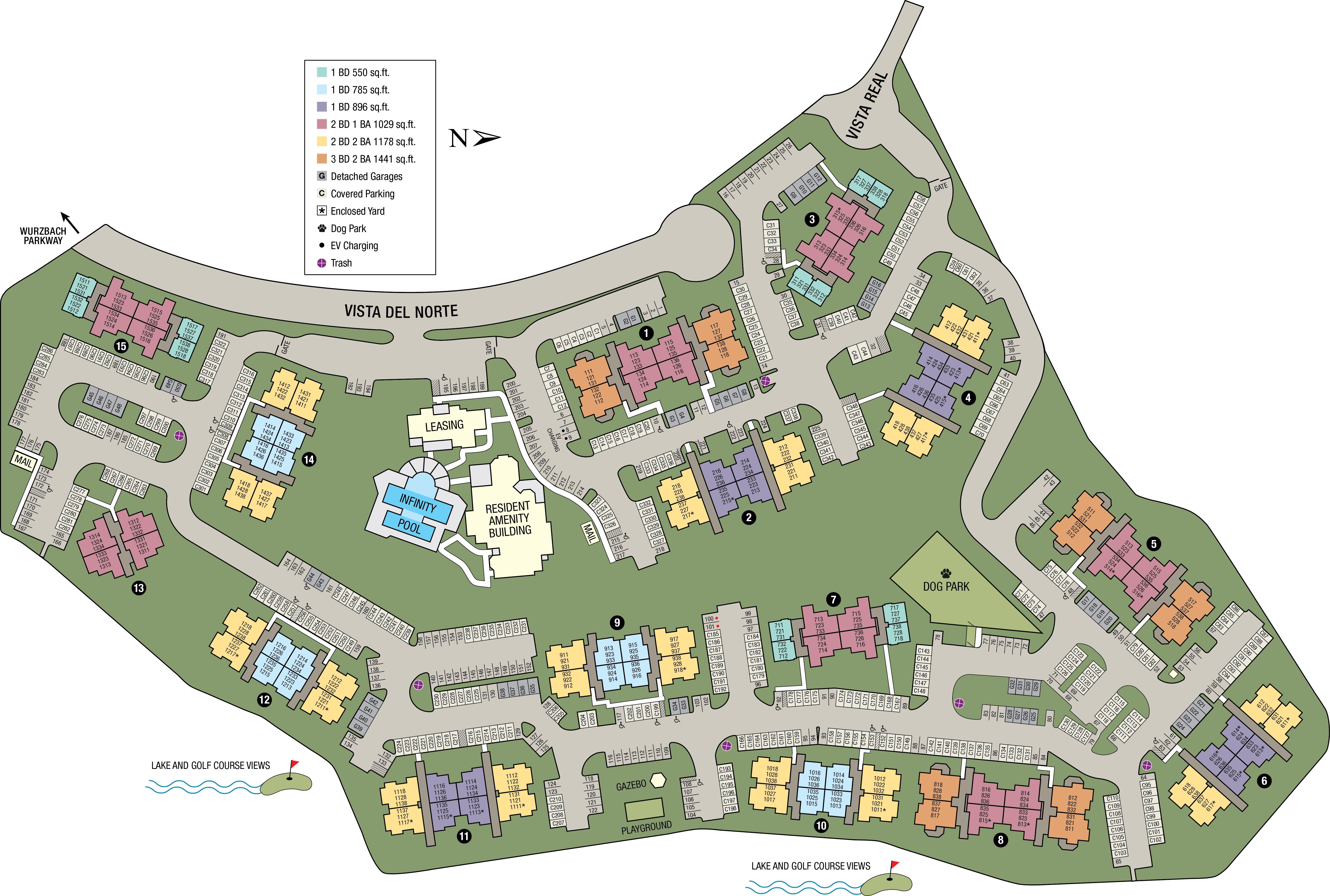 Site map of Villas of Vista Del Norte in San Antonio, TX