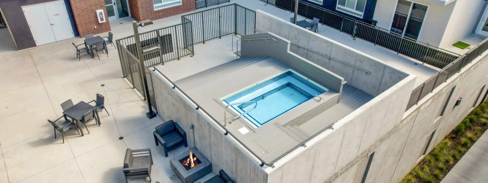 The community deck offers an outdoor spa, fire pit, and a great place to entertain in Salt Lake City