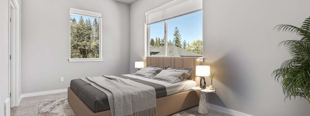 Spacious bedroom rendering at The Highlands at Silverdale in Silverdale, Washington