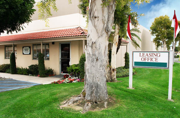 Welcome sign at Fullerton Business Center in Fullerton, California