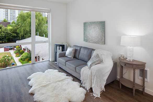 Savvy living room at Montessa in Portland, Oregon