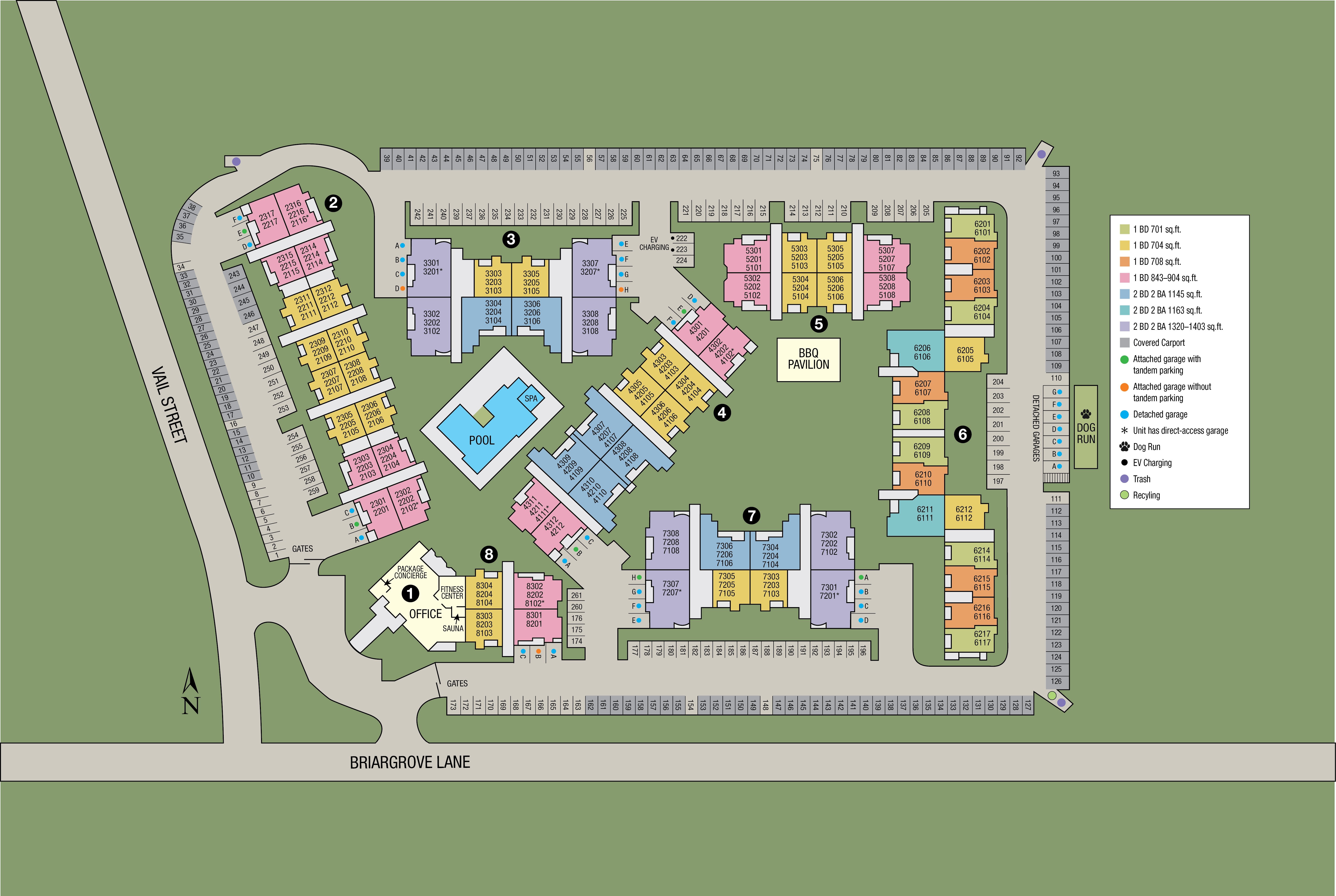 Site map of Briargrove at Vail in Dallas, TX