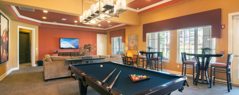 Billiard table at Hills Parc in Ooltewah, Tennessee
