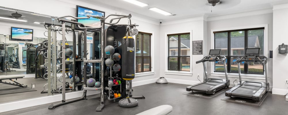 Fitness center at Villas at Houston Levee West Apartments in Cordova, Tennessee