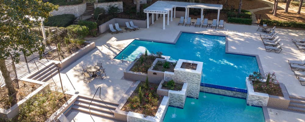 View of the community swimming pool at Regency Gates in Mobile, Alabama