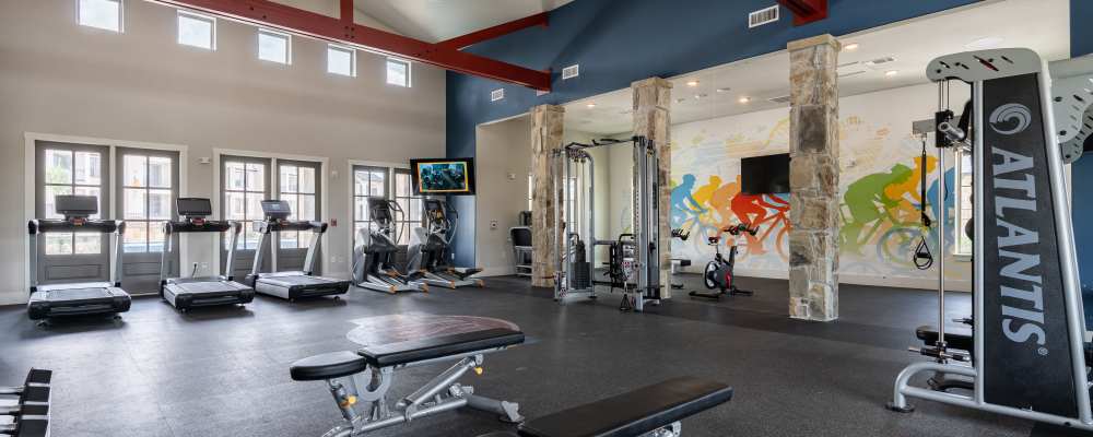 Fitness center at The Trails at Summer Creek in Fort Worth, Texas