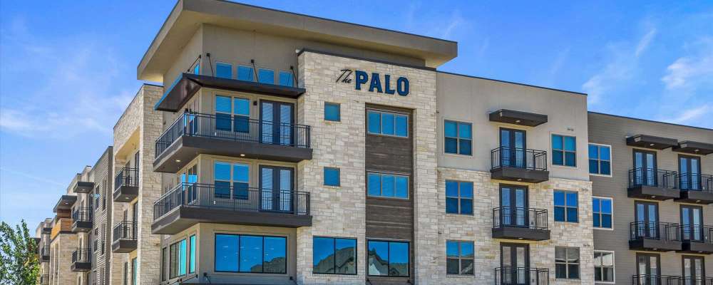Exterior view of apartments at The Palo in Fort Worth, Texas