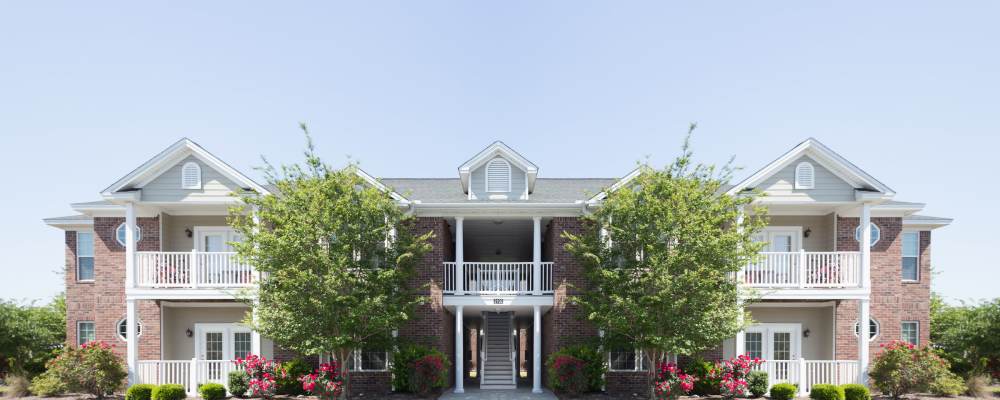Exterior of an apartment building at Cloisters at Carolina Forest in Myrtle Beach, South Carolina