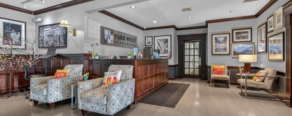 Game room in a clubhouse at Park West Apartments in Griffith, Indiana