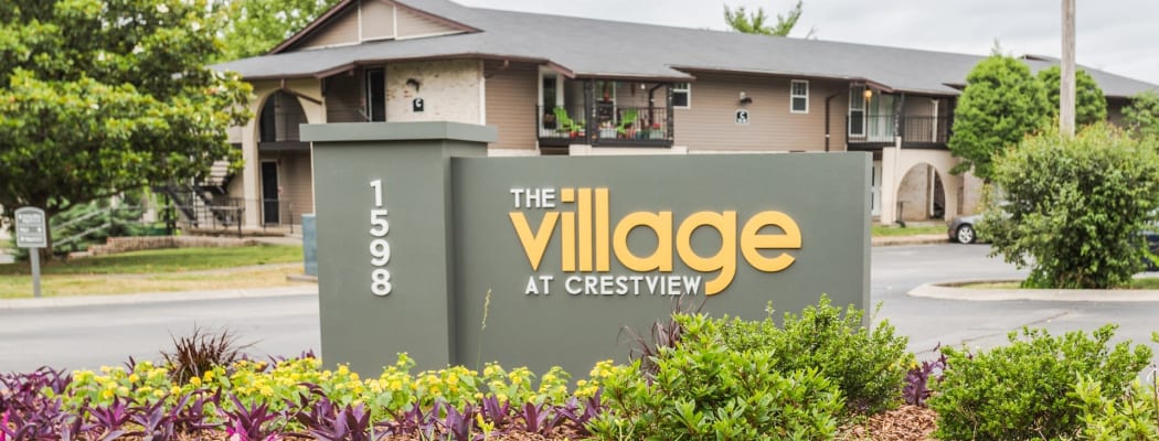 Memorial sign outside The Village at Crestview in Madison, Tennessee