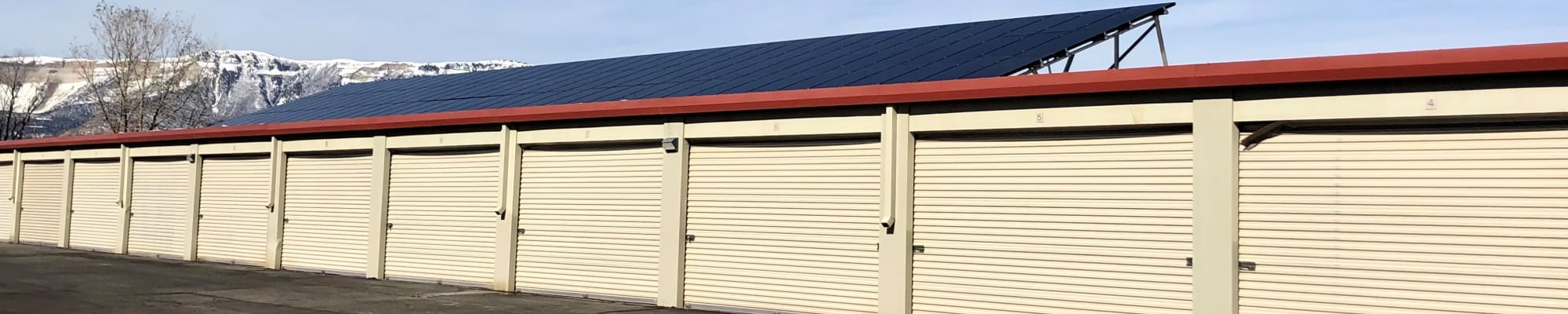 Exterior drive up climate controlled units at modSTORAGE Rifle in Rifle, Colorado