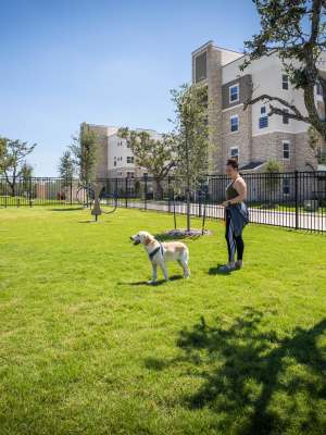 Dog park at The Abbey at Sonterra in San Antonio, Texas