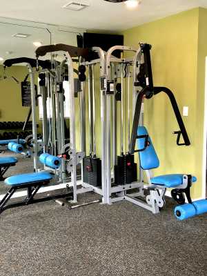 Modern Fitness Center at The Abbey at Montgomery Park in Conroe, Texas