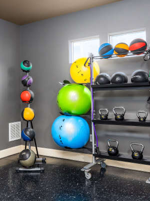 Fitness center at The Abbey at Grande Oaks in San Antonio, Texas