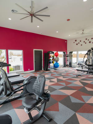 Fitness center at Redbud Ranch Apartments in Broken Arrow, Oklahoma