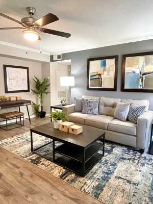 Modern living spaces at The Abbey at Jones Road in Houston, Texas