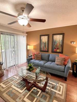 Modern living areas at The Abbey at Inverness in Birmingham, Alabama
