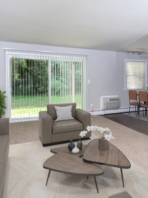 Model living room at Orchard Park in Edgewater Park, New Jersey